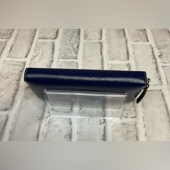 Kate Spade Neda Wellesley Pebbled Leather Zip Around Wallet - Holiday Blue -EUC - Picture 13 of 15